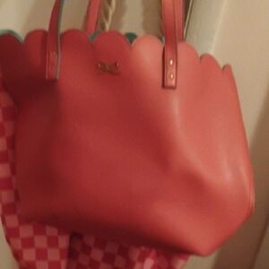 Elegant Coral Scalloped Tote Bag